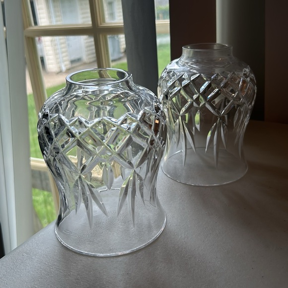 Clear Lead Crystal Cut Glass Sconce Light Lamp Shade Beautiful Heavy Piece! - Picture 4 of 8